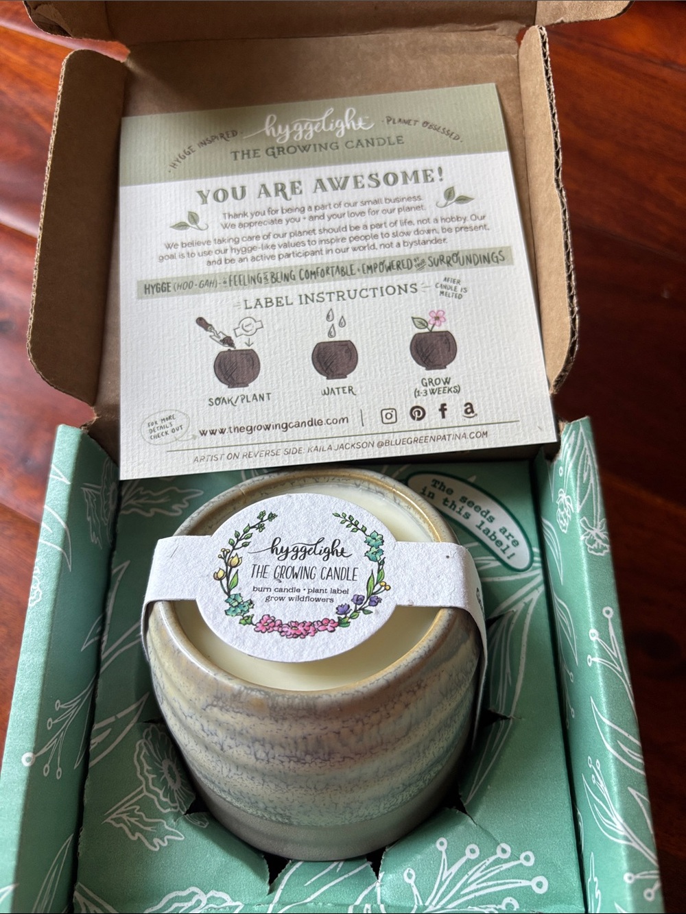 The Growing Candle - Green Ceramic Candle